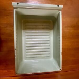 Vintage Mid Century Porcelain Enameled Fridge Crisper Drawer Salvage Retro 1950s
